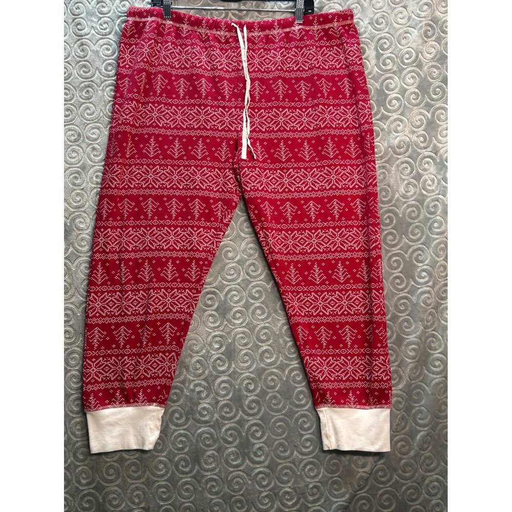 Tommy Hilfiger 3X‎ Pajama Pants Red Christmas Holiday Snowflake Lounge Sleepwear